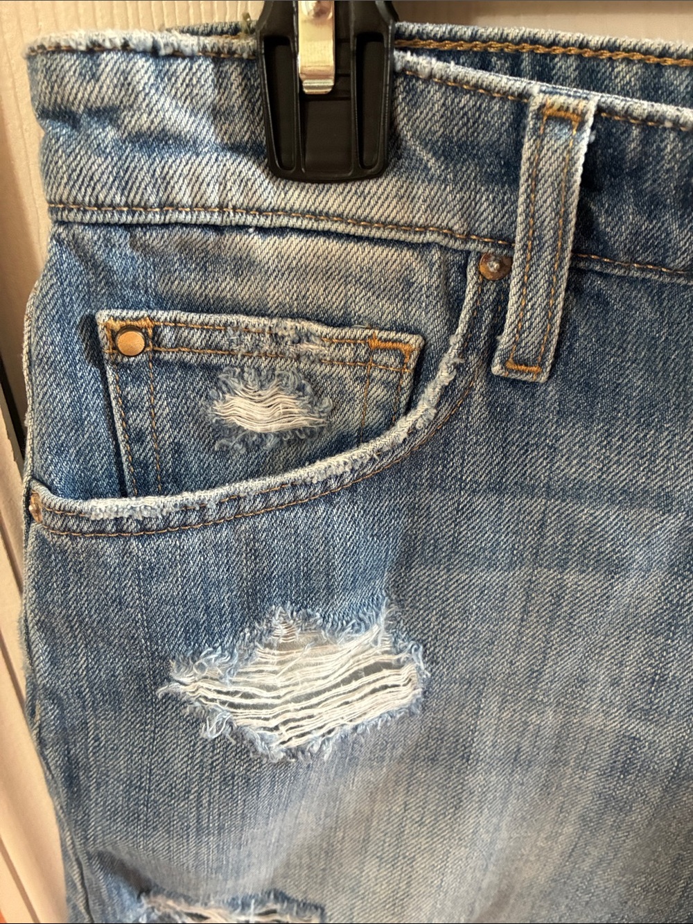 Joe's Jeans Light Blue Distressed Denim Shorts - Picture 3 of 11